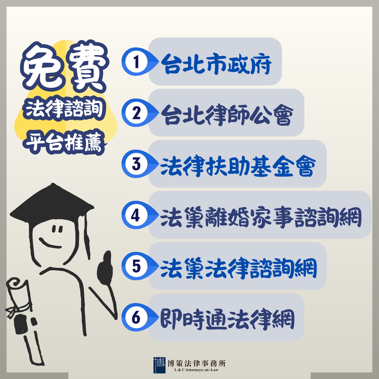 台北6個免費法律諮詢平台